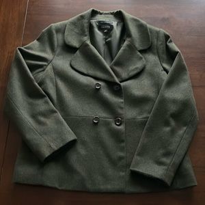 Talbots double breasted soft green wool jacket